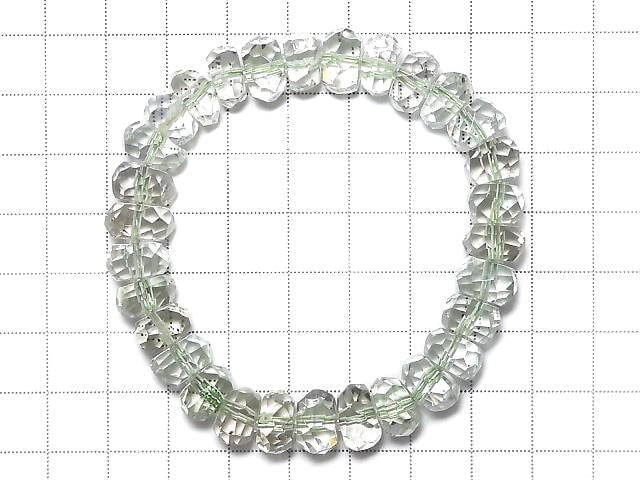 [Video][One of a kind] High Quality Green Amethyst AAA Faceted Nugget Bracelet NO.2