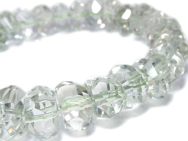 [Video][One of a kind] High Quality Green Amethyst AAA Faceted Nugget Bracelet NO.3