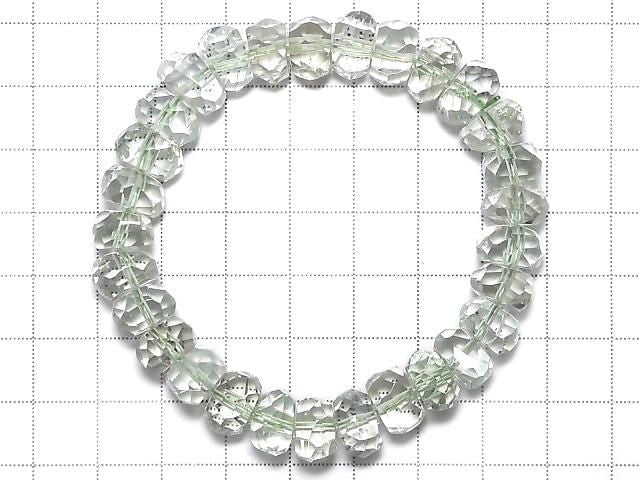 [Video][One of a kind] High Quality Green Amethyst AAA Faceted Nugget Bracelet NO.3
