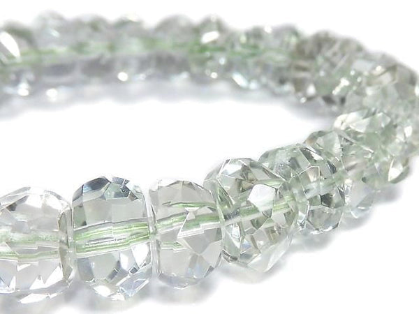 [Video][One of a kind] High Quality Green Amethyst AAA Faceted Nugget Bracelet NO.4