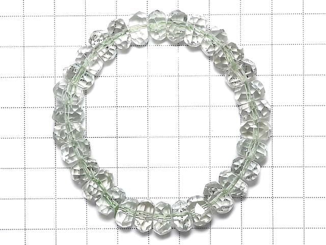[Video][One of a kind] High Quality Green Amethyst AAA Faceted Nugget Bracelet NO.4