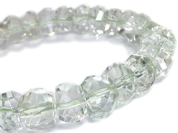 [Video][One of a kind] High Quality Green Amethyst AAA Faceted Nugget Bracelet NO.5