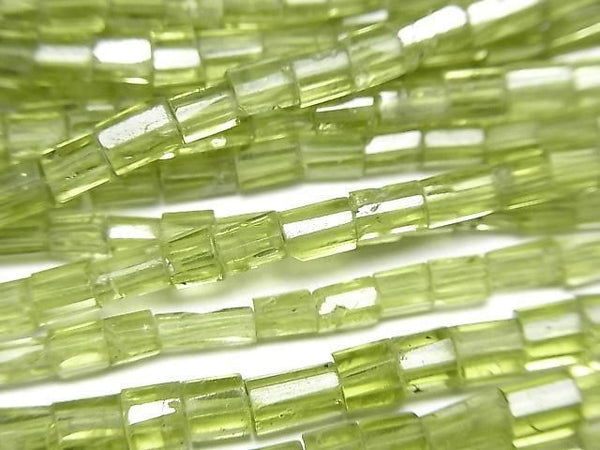 [Video] Peridot AA++ Faceted Tube half or 1 strand beads (approx. 13 inches/32 cm)