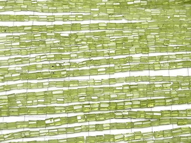 [Video] Peridot AA++ Faceted Tube half or 1 strand beads (approx. 13 inches/32 cm)