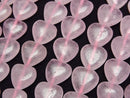 [Video] Rose Quartz Vertical Hole Heart Beads 10x10mm 1strand beads (approx. 15 inches/38 cm)