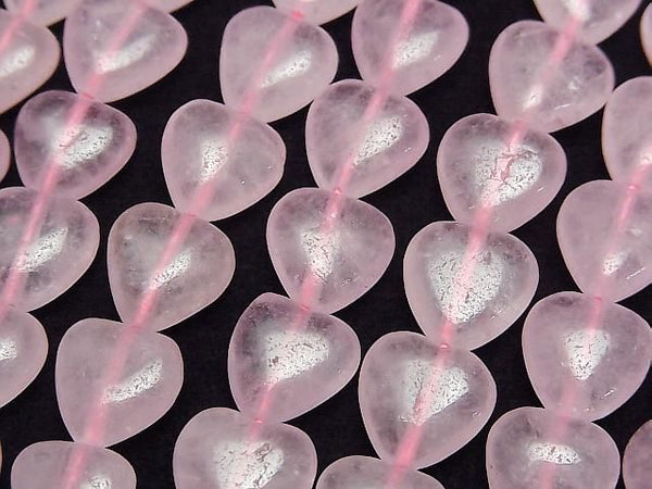 [Video] Rose Quartz Vertical Hole Heart Beads 10x10mm 1strand beads (approx. 15 inches/38 cm)