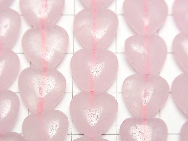 [Video] Rose Quartz Vertical Hole Heart Beads 10x10mm 1strand beads (approx. 15 inches/38 cm)