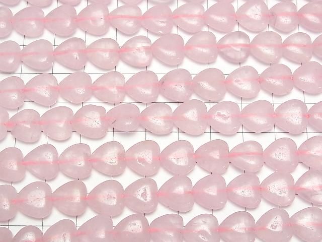 [Video] Rose Quartz Vertical Hole Heart Beads 10x10mm 1strand beads (approx. 15 inches/38 cm)