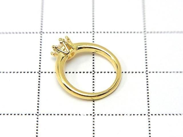 [Video] Silver925 Crown Baby Ring Round Faceted 3.5mm (CZ) [Black] 18KGP 1pc