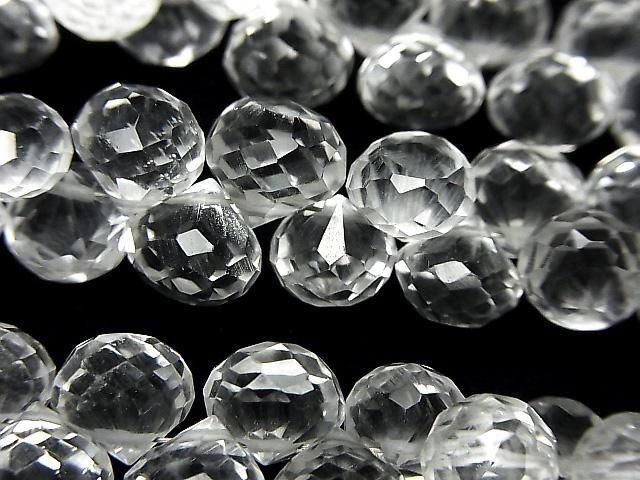 [Video] Crystal AAA- Onion Faceted Briolette half or 1 strand beads (approx. 7 inches/18 cm)
