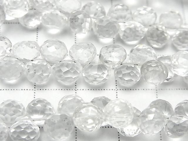 [Video] Crystal AAA- Onion Faceted Briolette half or 1 strand beads (approx. 7 inches/18 cm)