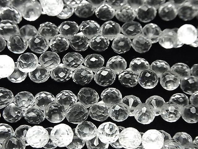 [Video] Crystal AAA- Onion Faceted Briolette half or 1 strand beads (approx. 7 inches/18 cm)