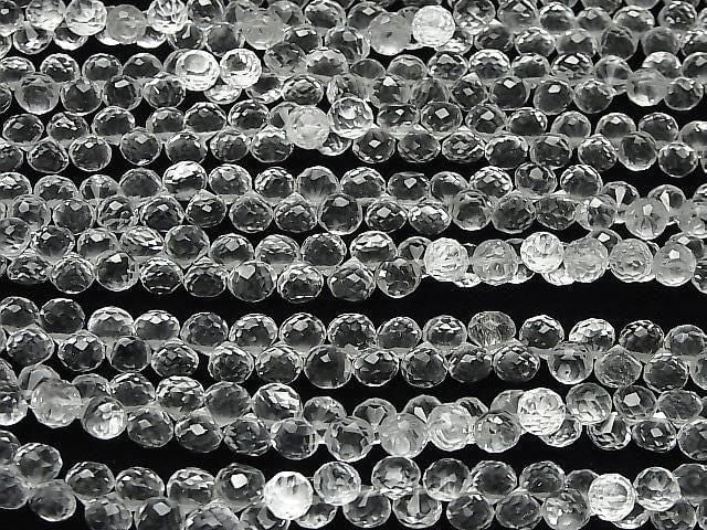 [Video] Crystal AAA- Onion Faceted Briolette half or 1 strand beads (approx. 7 inches/18 cm)
