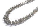 [Video][One of a kind] Gray Diamond Drop Faceted Briolette 1strand beads (approx. 9 inches/24 cm)