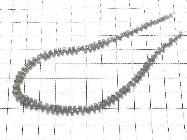 [Video][One of a kind] Gray Diamond Drop Faceted Briolette 1strand beads (approx. 9 inches/24 cm)