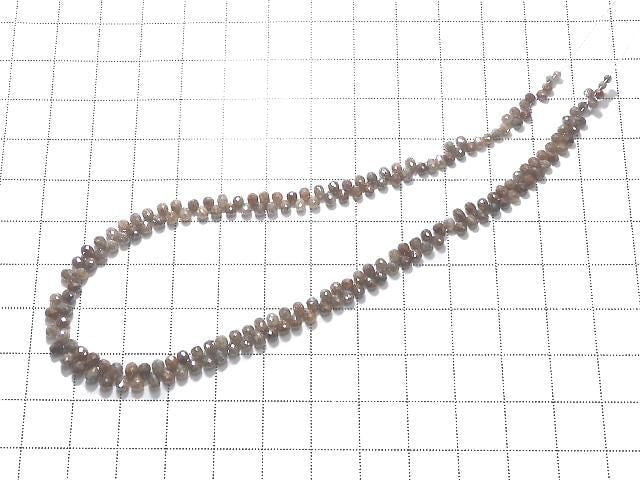 [Video][One of a kind] Reddish Brown Diamond Drop Faceted Briolette 1strand beads (approx. 11 inches/27 cm)