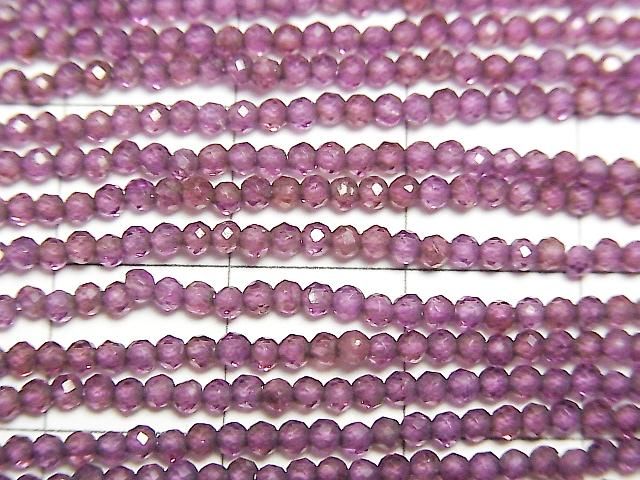 [Video]High Quality! Rhodolite Garnet AA++ Faceted Round 2mm 1strand beads (aprx.15inch/37cm)