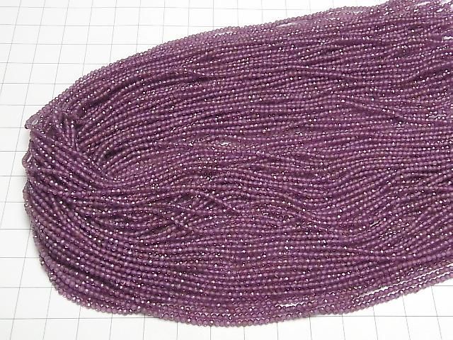 [Video]High Quality! Rhodolite Garnet AA++ Faceted Round 2mm 1strand beads (aprx.15inch/37cm)