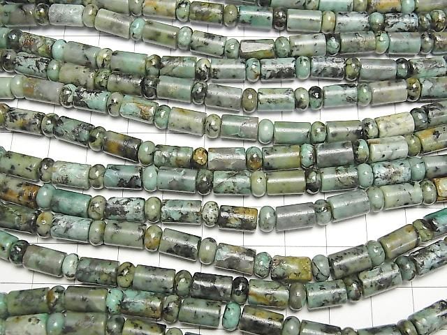 [Video]African Turquoise Rondelle &Tube 1strand beads (aprx.15inch/37cm)