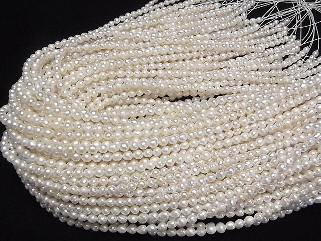 [Video] Fresh Water Pearl AA+ Natural Drop-Rice 4.5-5.5mm White 1strand beads (approx. 15 inches/36 cm)