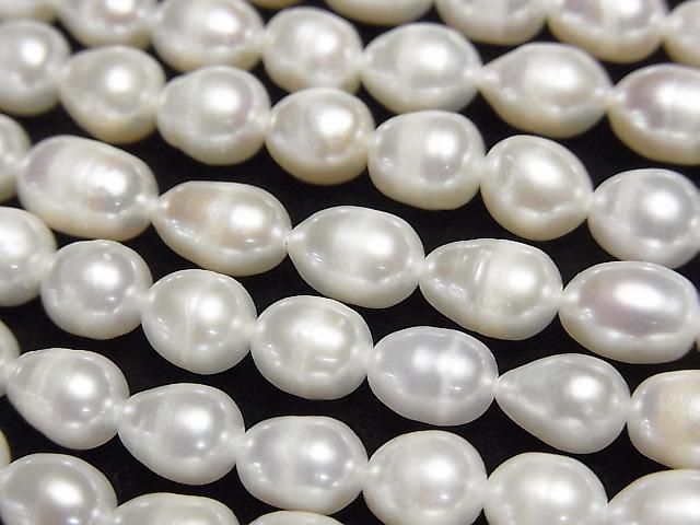 [Video] Fresh Water Pearl AA Rice 6-7mm White 1strand beads (approx. 15 inches/36 cm)
