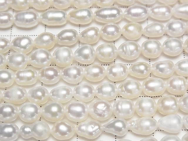 [Video] Fresh Water Pearl AA Rice 6-7mm White 1strand beads (approx. 15 inches/36 cm)