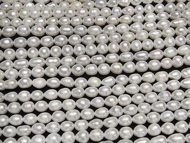 [Video] Fresh Water Pearl AA Rice 6-7mm White 1strand beads (approx. 15 inches/36 cm)