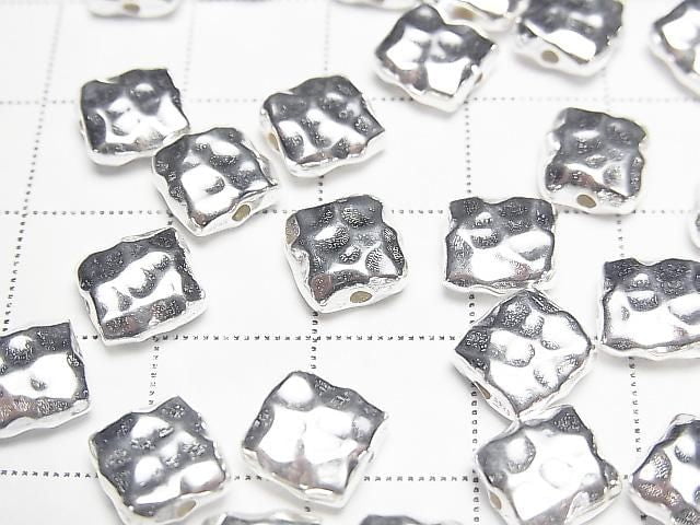 Silver 925 Hammered Square [6x6][8x8][10x10] No coating 1pc