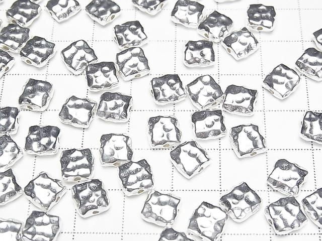 Silver 925 Hammered Square [6x6][8x8][10x10] No coating 1pc