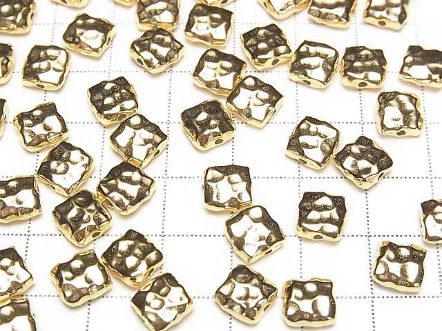 Silver 925 Hammered Square [6x6][8x8][10x10] 18KGP 1pc