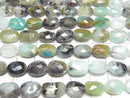 [Video] Peruvian Blue Opal Faceted Oval 1 strand beads (12pcs)