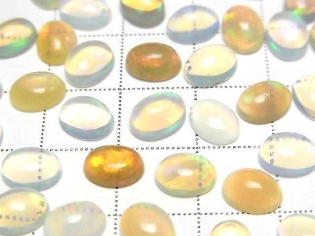 [Video] High Quality Ethiopian Opal AAA- Oval Cabochon 8x6mm 5pcs