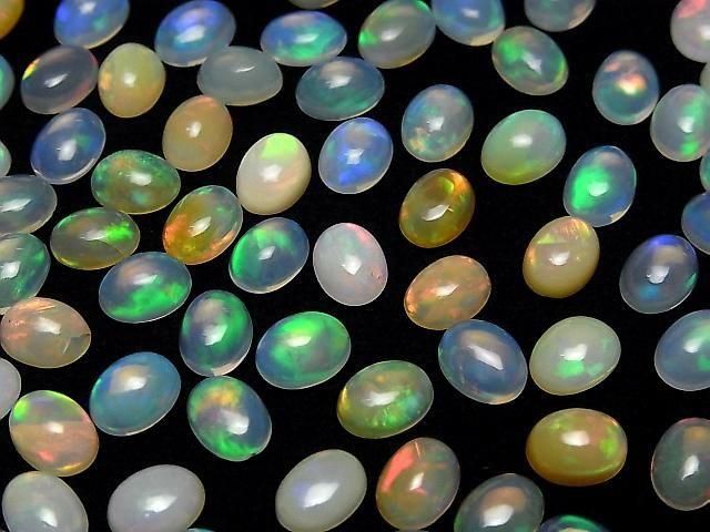 [Video] High Quality Ethiopian Opal AAA- Oval Cabochon 8x6mm 5pcs