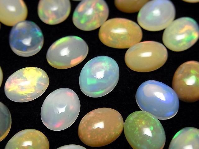 [Video] High Quality Ethiopian Opal AAA- Oval Cabochon 9x7mm 3pcs