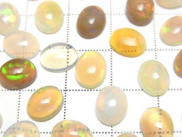 [Video] High Quality Ethiopian Opal AAA- Oval Cabochon 9x7mm 3pcs