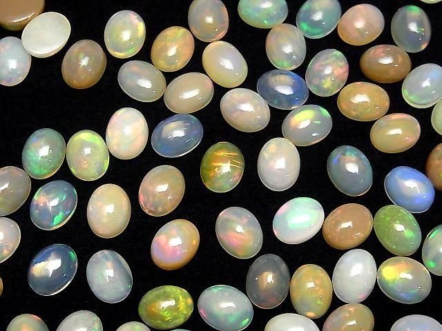 [Video] High Quality Ethiopian Opal AAA- Oval Cabochon 9x7mm 3pcs
