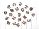 Metal parts Rondelle 6.5x6.5x5mm Pink Gold (CZ) 2pcs