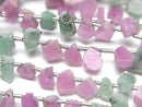 [Video] Ruby & Emerald Rough Slice Faceted 1strand beads (approx. 7 inches/18 cm)