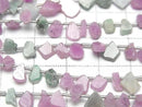 [Video] Ruby & Emerald Rough Slice Faceted 1strand beads (approx. 7 inches/18 cm)