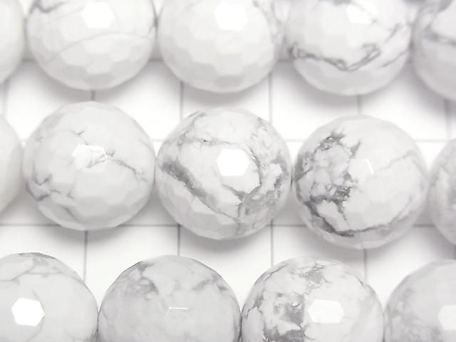 [Video] Howlite Magnesite 128 Faceted Round 14mm Half or 1strand beads (approx. 14 inches/34 cm)