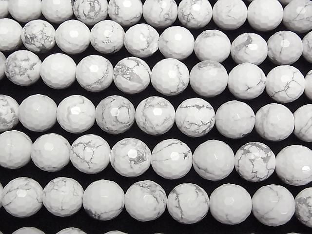 [Video] Howlite Magnesite 128 Faceted Round 14mm Half or 1strand beads (approx. 14 inches/34 cm)