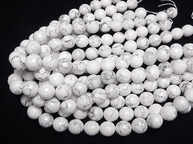 [Video] Howlite Magnesite 128 Faceted Round 14mm Half or 1strand beads (approx. 14 inches/34 cm)