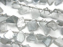[Video] Moss Aquamarine Rough Slice Faceted 1strand beads (approx. 7 inches/18 cm)