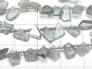 [Video] Moss Aquamarine Rough Slice Faceted 1strand beads (approx. 7 inches/18 cm)