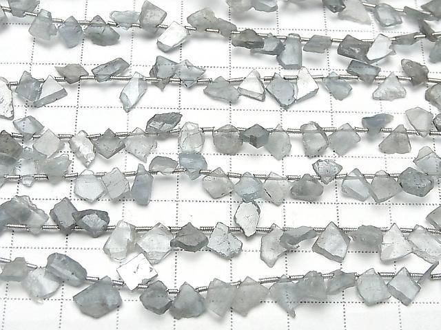 [Video] Moss Aquamarine Rough Slice Faceted 1strand beads (approx. 7 inches/18 cm)