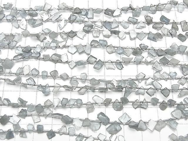 [Video] Moss Aquamarine Rough Slice Faceted 1strand beads (approx. 7 inches/18 cm)