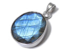 [Video][One of a kind] Rainbow Labradorite AAA- Faceted Pendant Silver925 NO.17