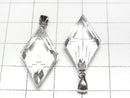 [Video]High Quality Crystal AAA Diamond Shape Pendant 25x15mm Silver925