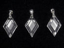 [Video]High Quality Crystal AAA Diamond Shape Pendant 25x15mm Silver925