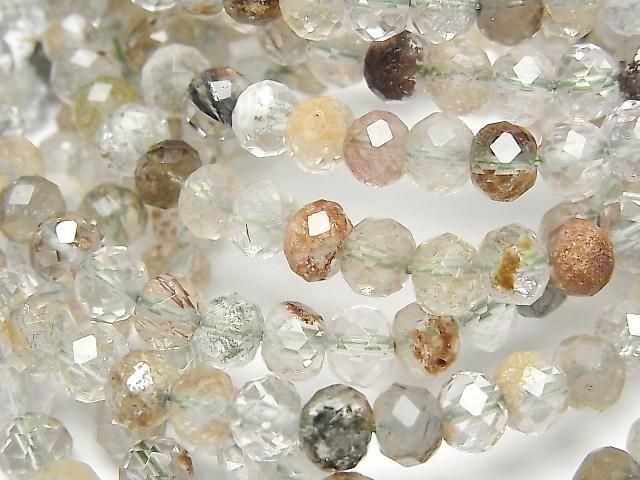 [Video] High Quality! Garden Quartz AA++ Faceted Button Rondelle Bracelet 6x6x4.5mm